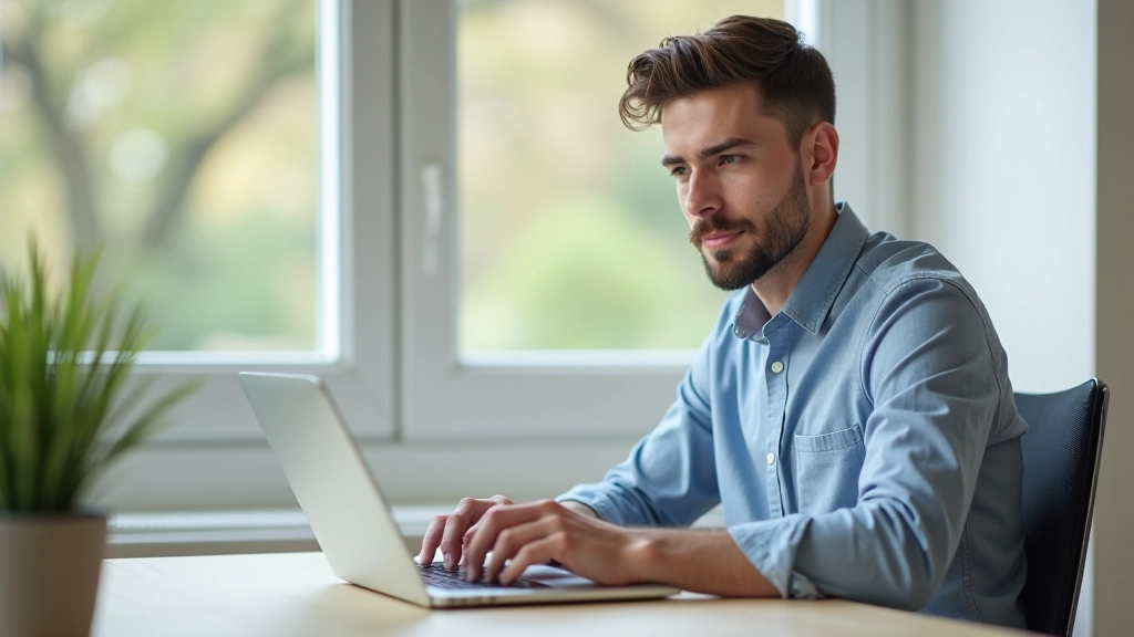 Personne travaillant sur un ordinateur pour démarrer une activité en ligne